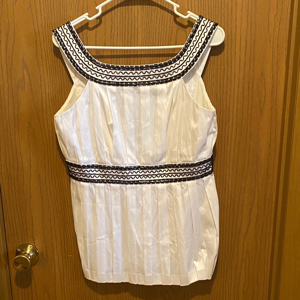 Moda International Ivory Blouse with Dark Accents